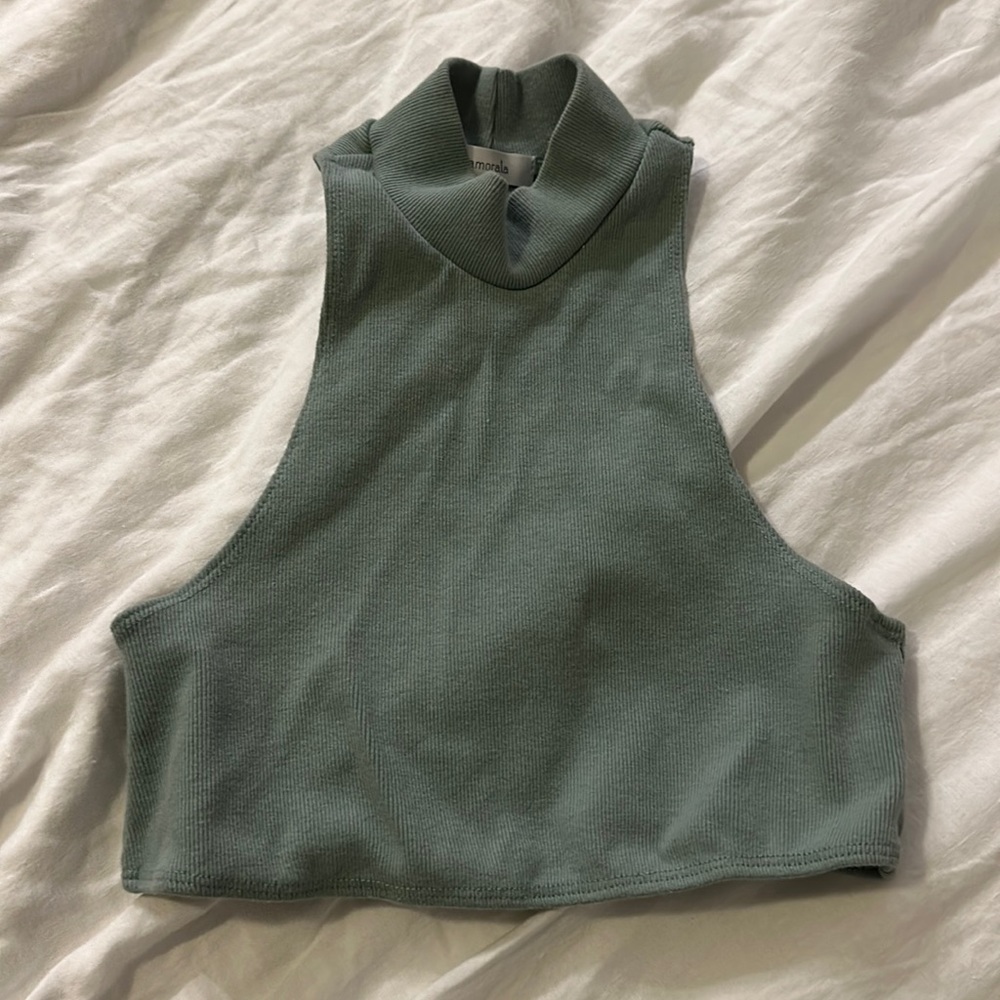 INAMORATA SAGE GREEN BEL AIR TANK